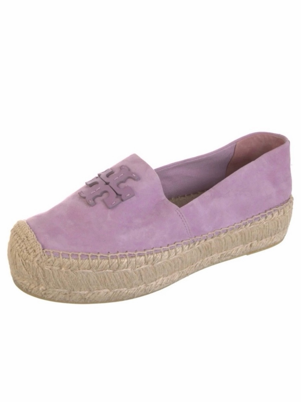 Tory Burch Everly Platform Espadrille Royal Suede, Color Freesia, Size 10, NIB